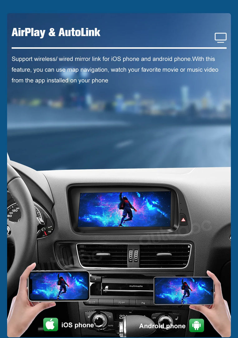 8.9″ Wireless CarPlay & Android Auto Screen for Audi Q5 2009–2017