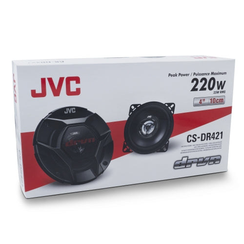 JVC CS-DR421 – 4" 2-Way Coaxial Car Speakers (220W Max Power)