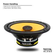 Recoil RLX65 Coaxial Car Speakers 6.5