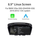 Load image into Gallery viewer, 8.9&#39;&#39; Linux screen for BMW 3/5er E60~E93 with CIC Wireless CarPlay Android Auto
