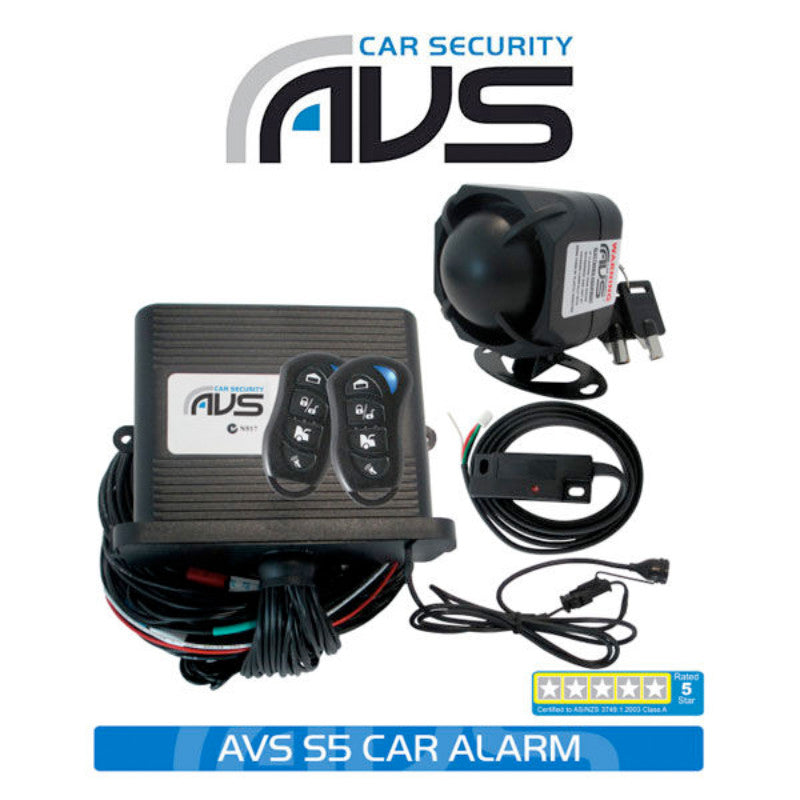 AVS S5 – 5 Star Rated Car Alarm with Tilt Sensor and Triple Immobilisers (Installed – Conditions Apply)