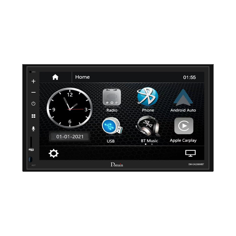 Domain DM-CA2268WBT | 6.75" Wireless Apple CarPlay & Android Auto Touchscreen Car Stereo